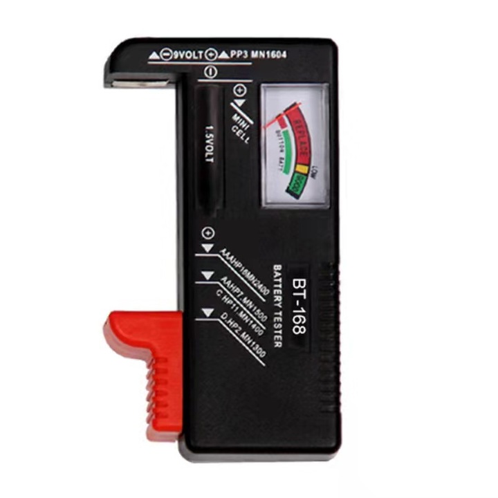 Tester baterii, YATOVUR, Plastic, 11.3x6.4x3 cm, Negru