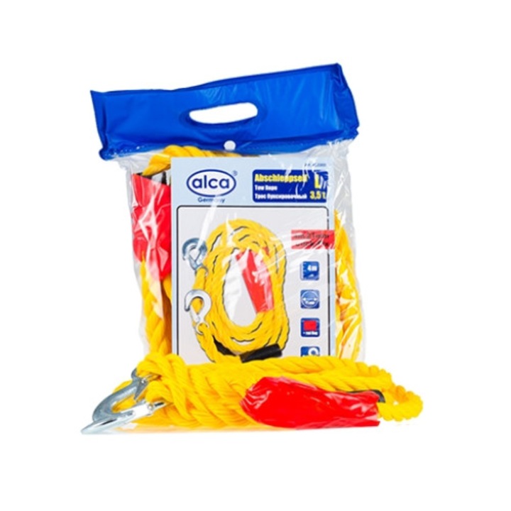 Cablu de tractare auto Alca 10808, lungime 4 metri, capacitate de tractare 3.5 tone, grosime cablu 21 mm