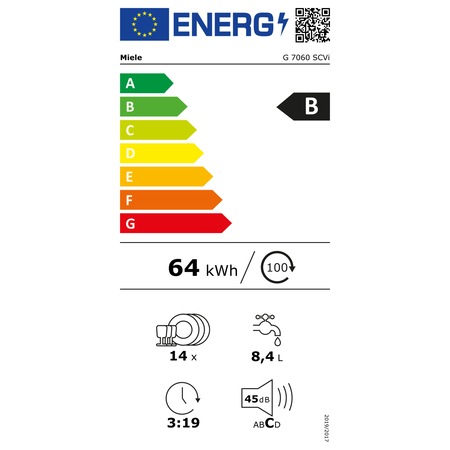 Masina de spalat vase incorporabila Miele G 7060 SCVi EDST, 14 seturi, 8 programe, QuickPowerWash, ComfortClose, EcoPower, Clasa B, 60 cm