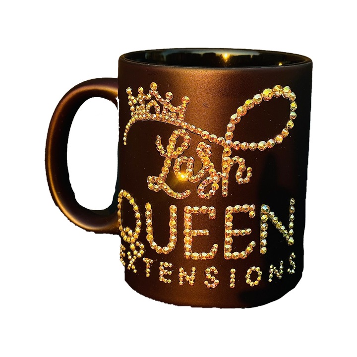 Cana personalizata cu cristale lash queen, 325 ml
