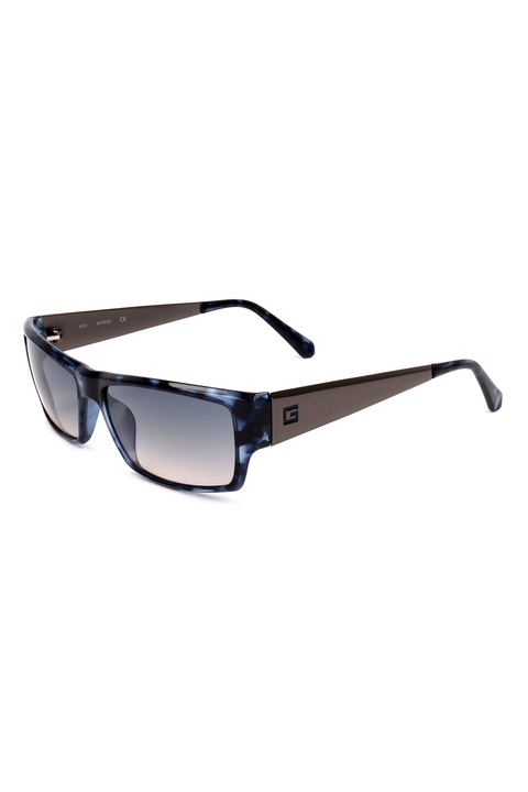 Guess, Правоъгълни слънчеви очила с градиента, Тъмносин, Черен, 58-16-145 Standard