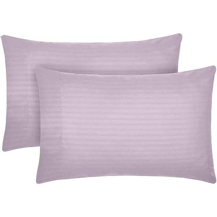 Set 2 huse perna din damasc, densitate 130 g/mp, Lila, 50/70cm