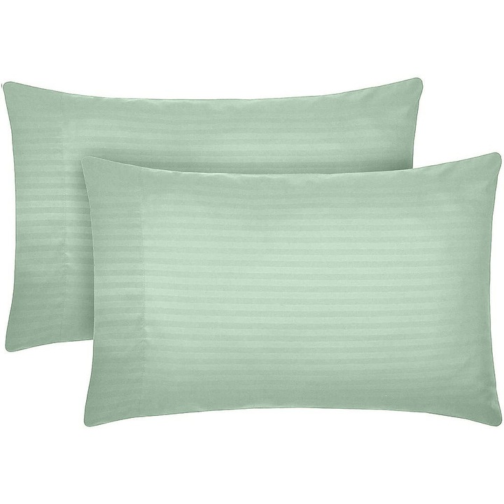 Set 2 huse perna din damasc, densitate 130 g/mp, Vernil, 50/70cm