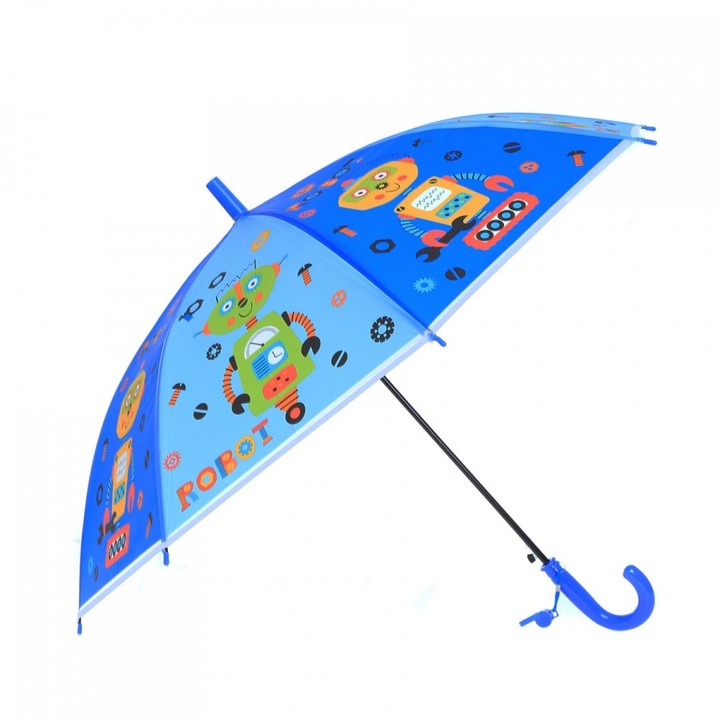 PAMI automata hosszú pvc esernyő gyerekeknek, UC-0522-6, 50 cm-8 küllők, 50 cm, Kék
