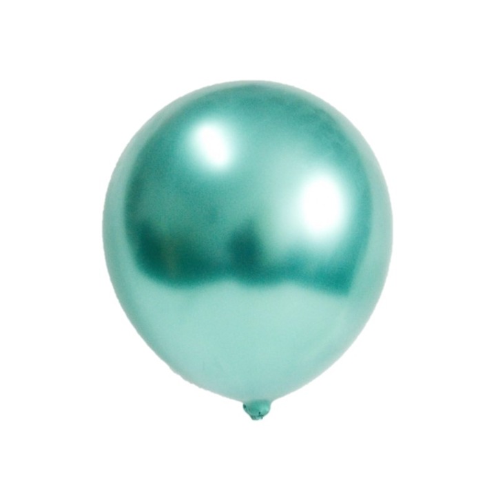 Комплект 20 зелени хромирани латексови балона 12 см
