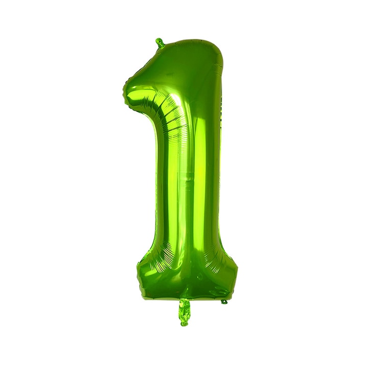 Balon din folie metalizata, Cifra 1, 100 cm, Verde