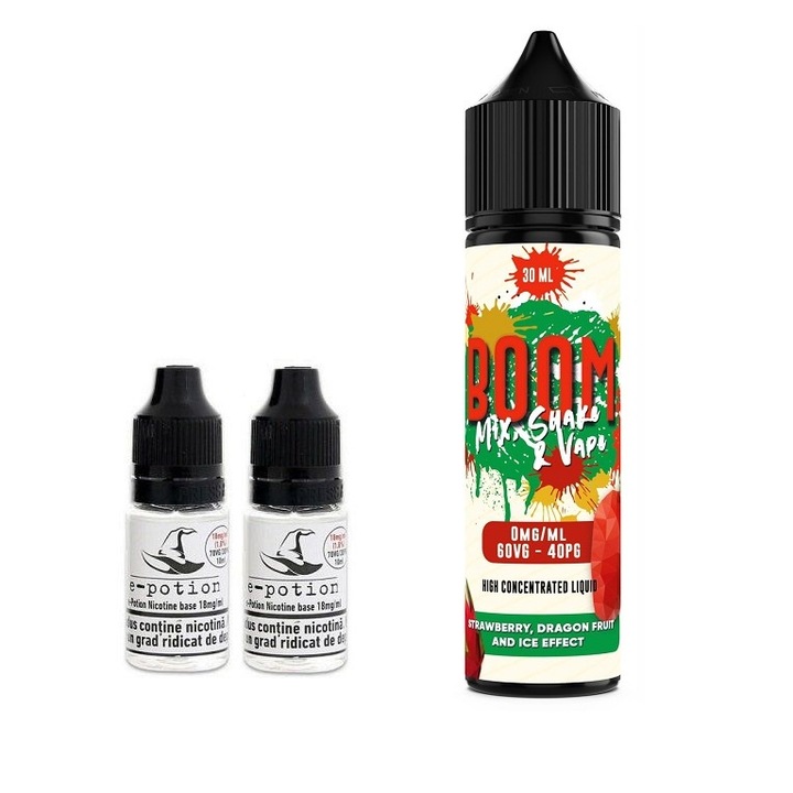 Pachet Lichid tigara electronica premium Smokemania - Boom, 8mg/ml, 50ml cu nicotina