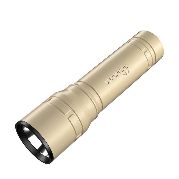 ABS LED фенер, модел Superfire S33, Кремав
