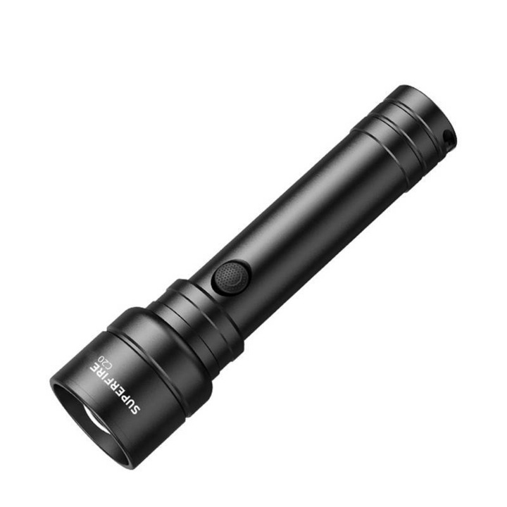 LED тактически фенер от метал 500 lm, модел Superfire C20, Черен