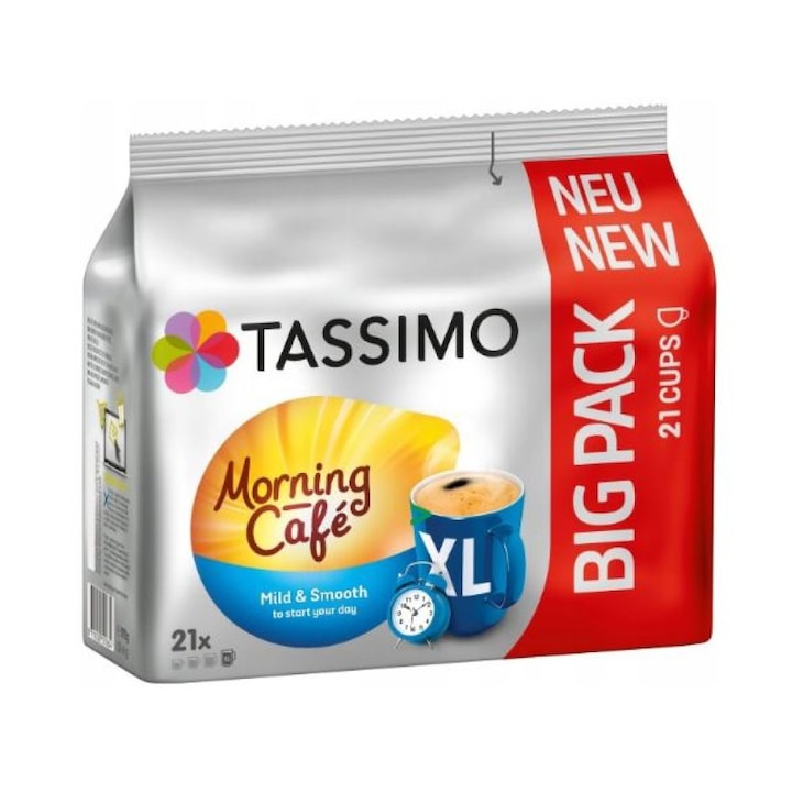 Capsule cafea, Jacobs Tassimo Morning Café Mild&Smooth XL pack, 21 bauturi x 215 ml