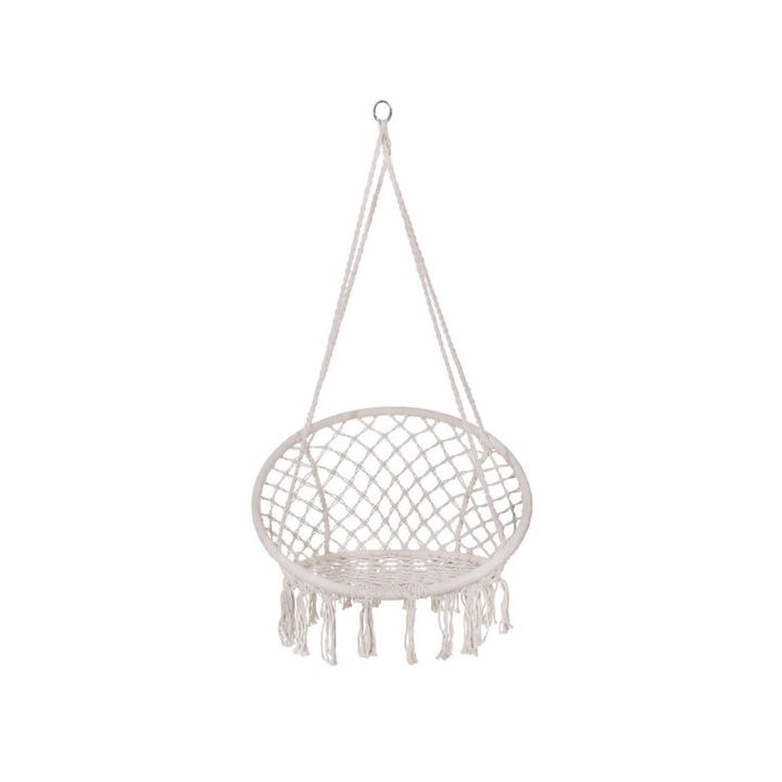 Hamac tip fotoliu Misty, otel/textil, Ø 82 x 131 cm, bej