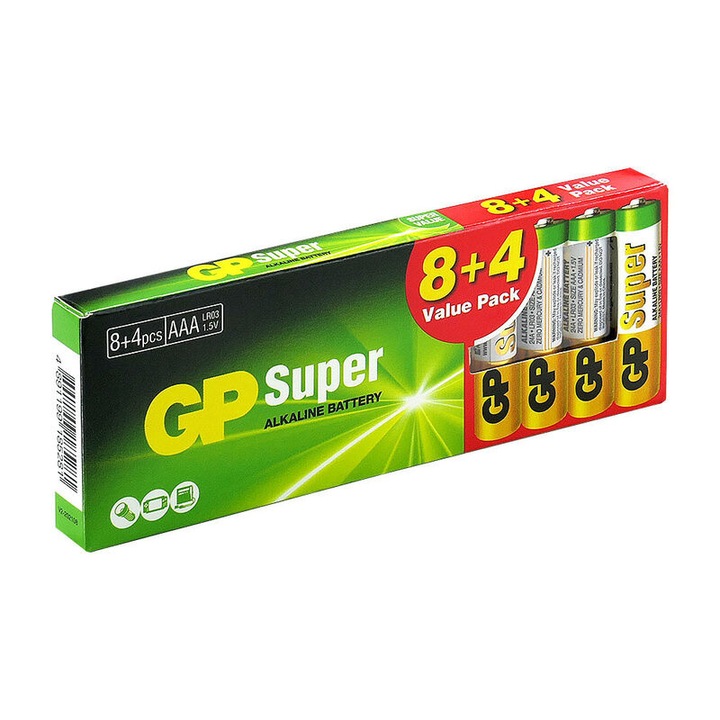 Elem készlet 12 db GP Super Alkaline LR03 AAA