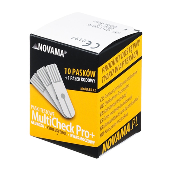 Novama MultiCheck Pro+ BK-C2, Koleszterin tesztek, 10 teszt/doboz