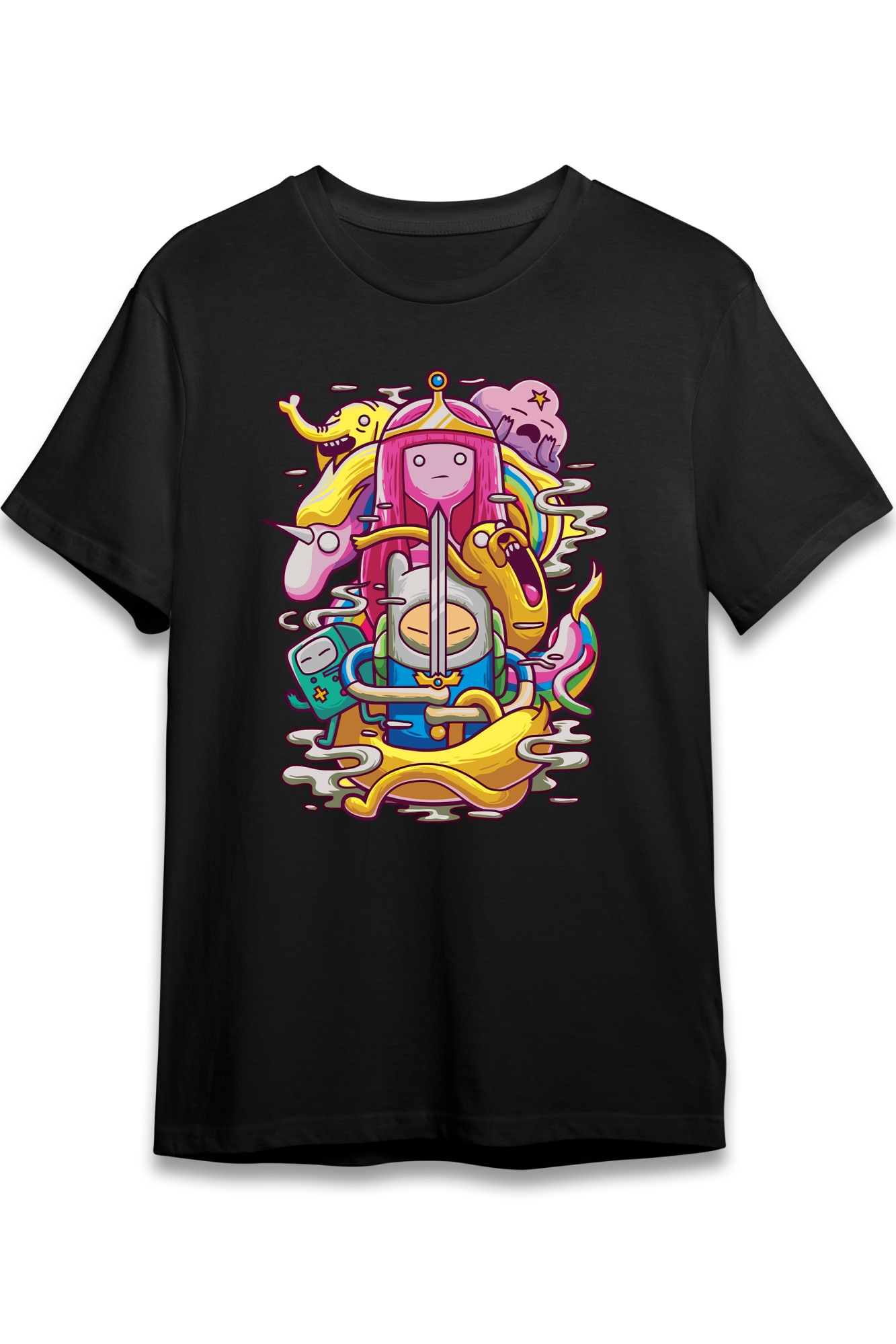 produce shy Thoroughly Tricou Adventure Time Psihedelic, Unisex, Negru, 100% Bumbac - eMAG.ro