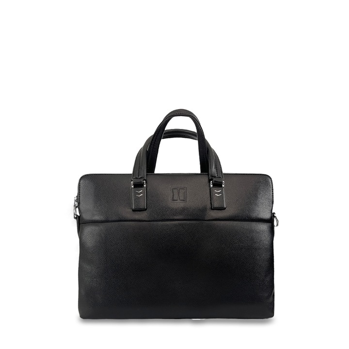 Geanta pentru laptop Hunter, 15.6 inchi, Stil casual, Piele ecologica, Negru