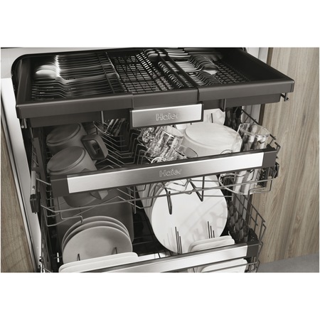 Masina de spalat vase incorporabila Haier XIB 6B2S3FS , 16 seturi, 12 programe, Aquastop, Senzor incarcare, Wifi prin hOn, Motor BLDC inverter, Clasa B, 60 cm