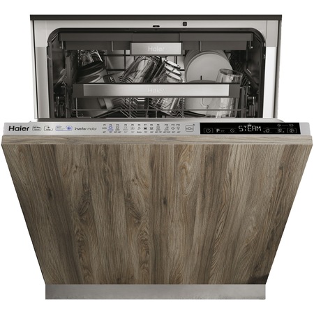 Masina de spalat vase incorporabila Haier XIB 6B2S3FS , 16 seturi, 12 programe, Aquastop, Senzor incarcare, Wifi prin hOn, Motor BLDC inverter, Clasa B, 60 cm