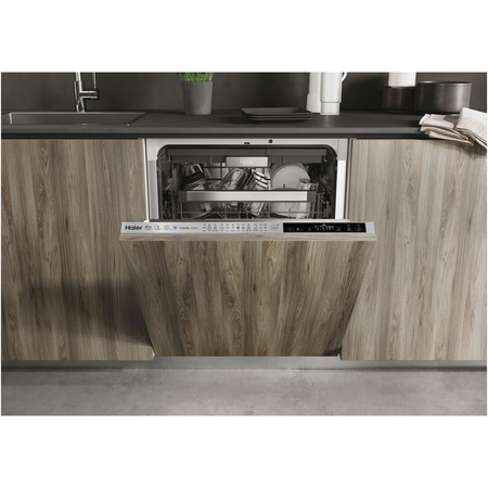Masina de spalat vase incorporabila Haier XIB 6B2S3FS , 16 seturi, 12 programe, Aquastop, Senzor incarcare, Wifi prin hOn, Motor BLDC inverter, Clasa B, 60 cm