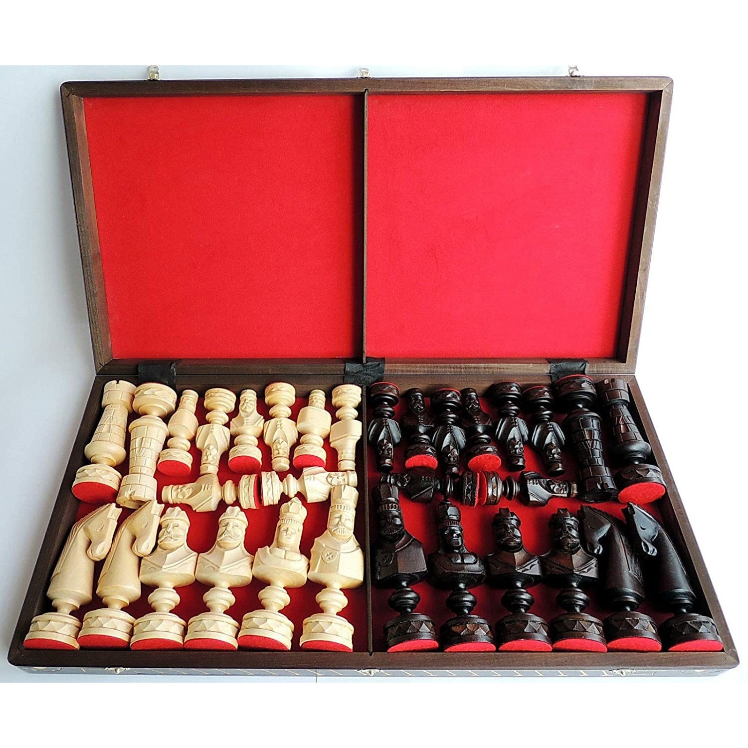 Set piese de sah Master of Chess, 40 Piese, Lemn, Alb, Maro inchis Set piese de sah Master of Chess, 40 Piese, Lemn, Alb, Maro inchis