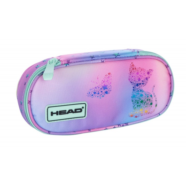 Casuta Pentru Creioane, Astra, Ac6, Motiv Kitty Ombre, 1 Compartiment Cu Organizator, Design Estetic, Expresiv, Usor, Confortabil De Purtat, 22 x 9 x 5 cm, Multicolor