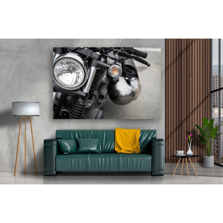 Fototapet autoadeziv PVC - Prim Plan Cu Motocicleta Vintage, 115 x 180 cm