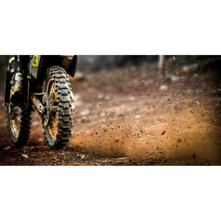 PVC öntapadó tapéta - Speeding Motorcycle on Rough Terrain, 100 x 150 cm