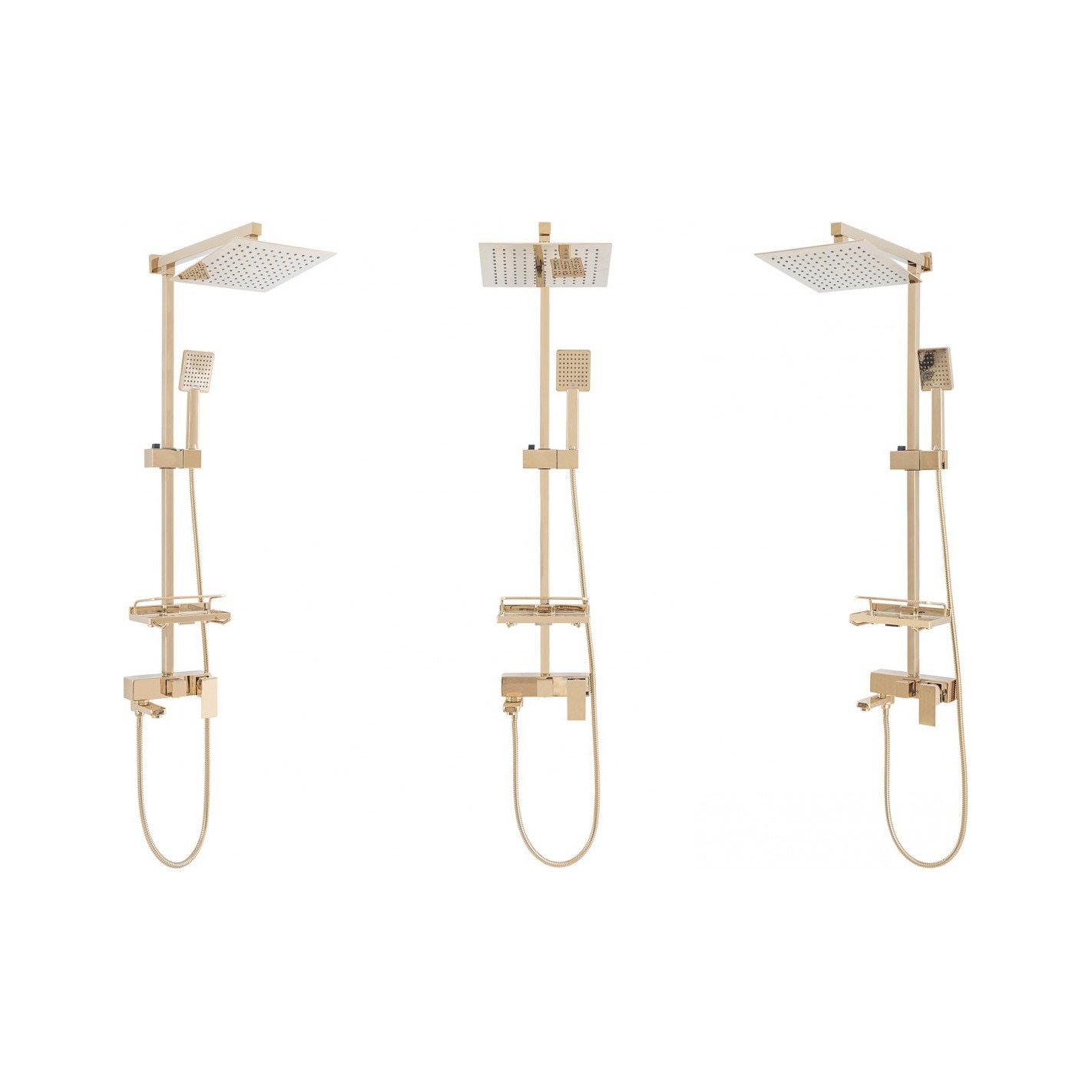 Душ комплект, Rea, Регулируем, Златен - eMAG.bg
