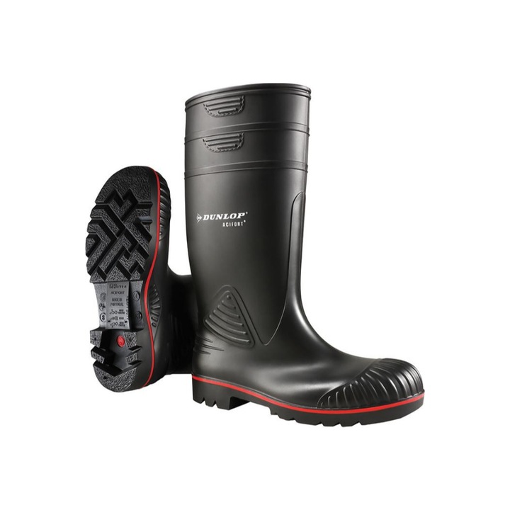 Cizme de protectie Dunlop Acifort, PVC, S5 SRA, Negru, 41