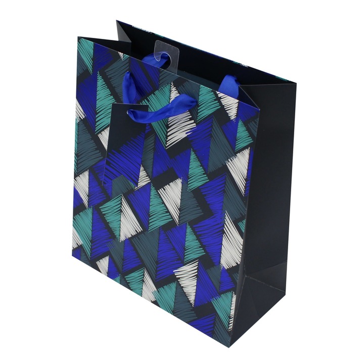 Хартиена подаръчна торбичка M Sketchy Diamonds, 21.5 x 25 x 10 см
