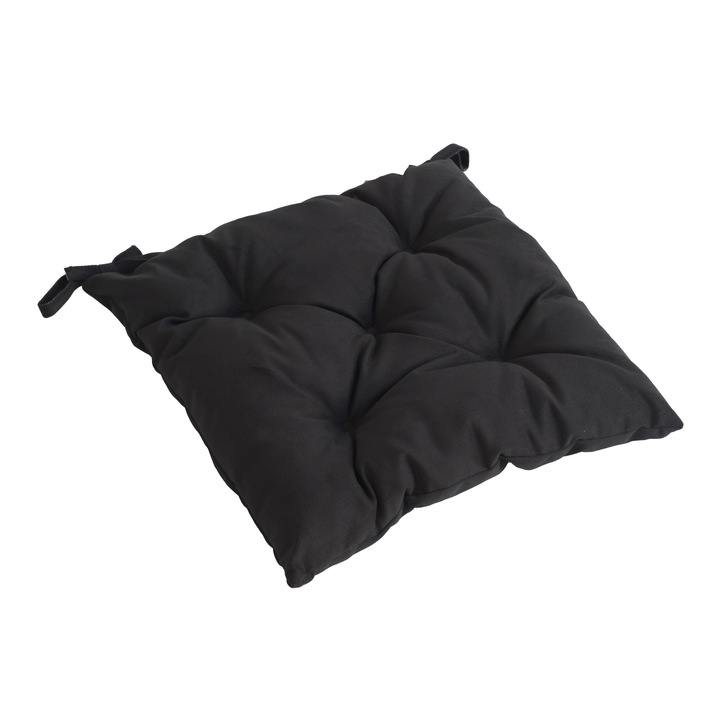 Възглавница за седалка, Черна 51, 43x43 см