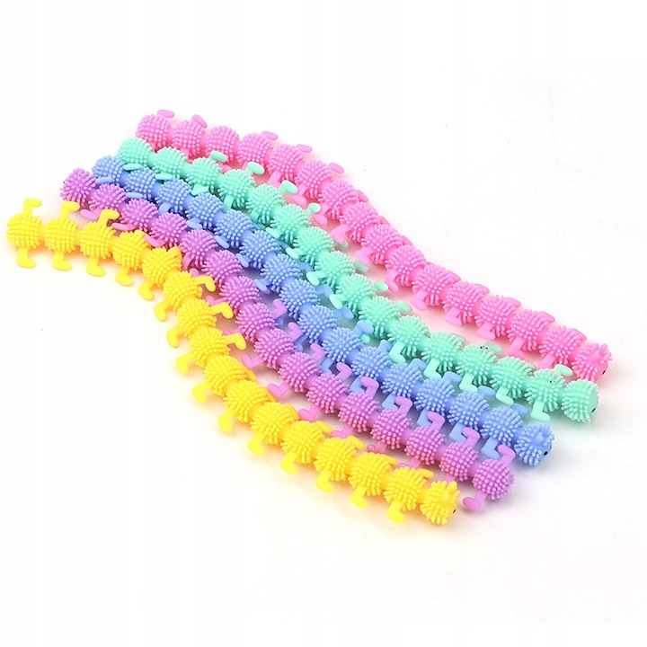 Set 5 bratari antistres, PVC/Silicon, 25 cm, 3 ani+, Multicolor