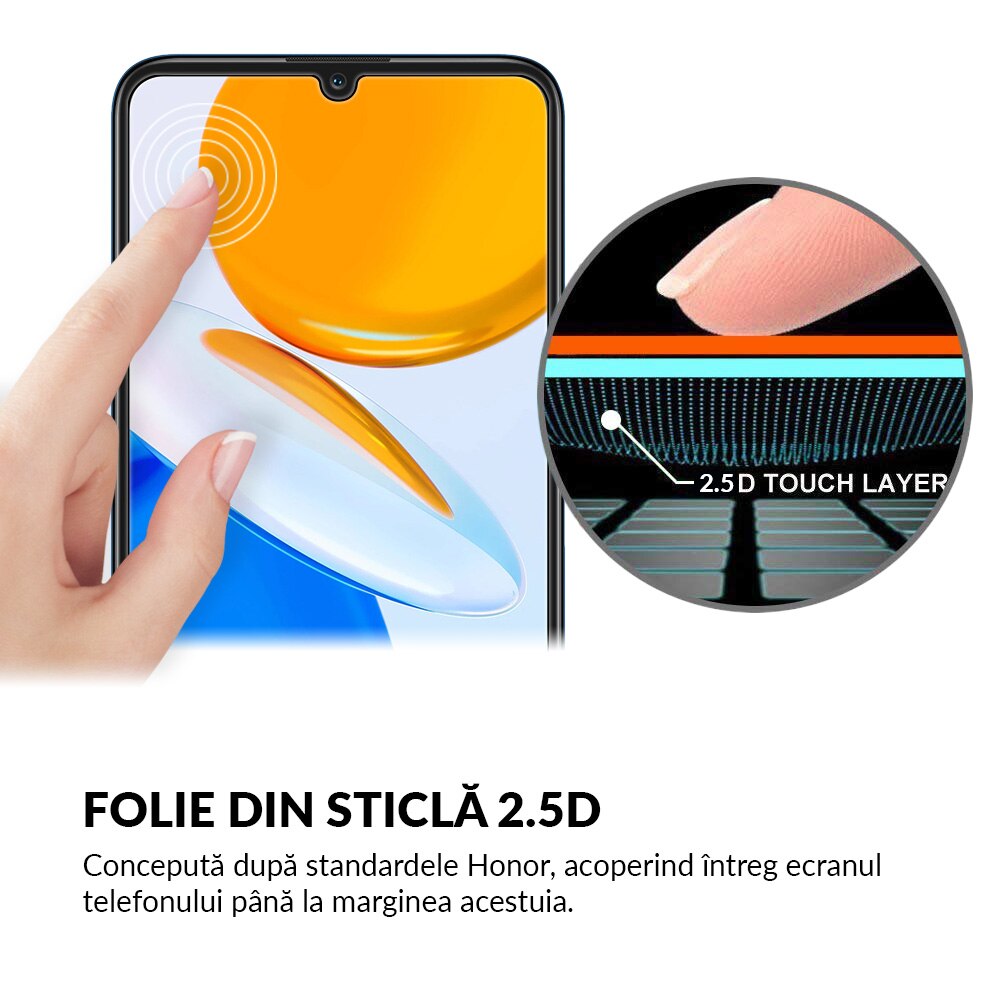 Folie Sticla Dr.Shield, Compatibil Honor X7, Full Glue, Protectie Profesionala 2.5D