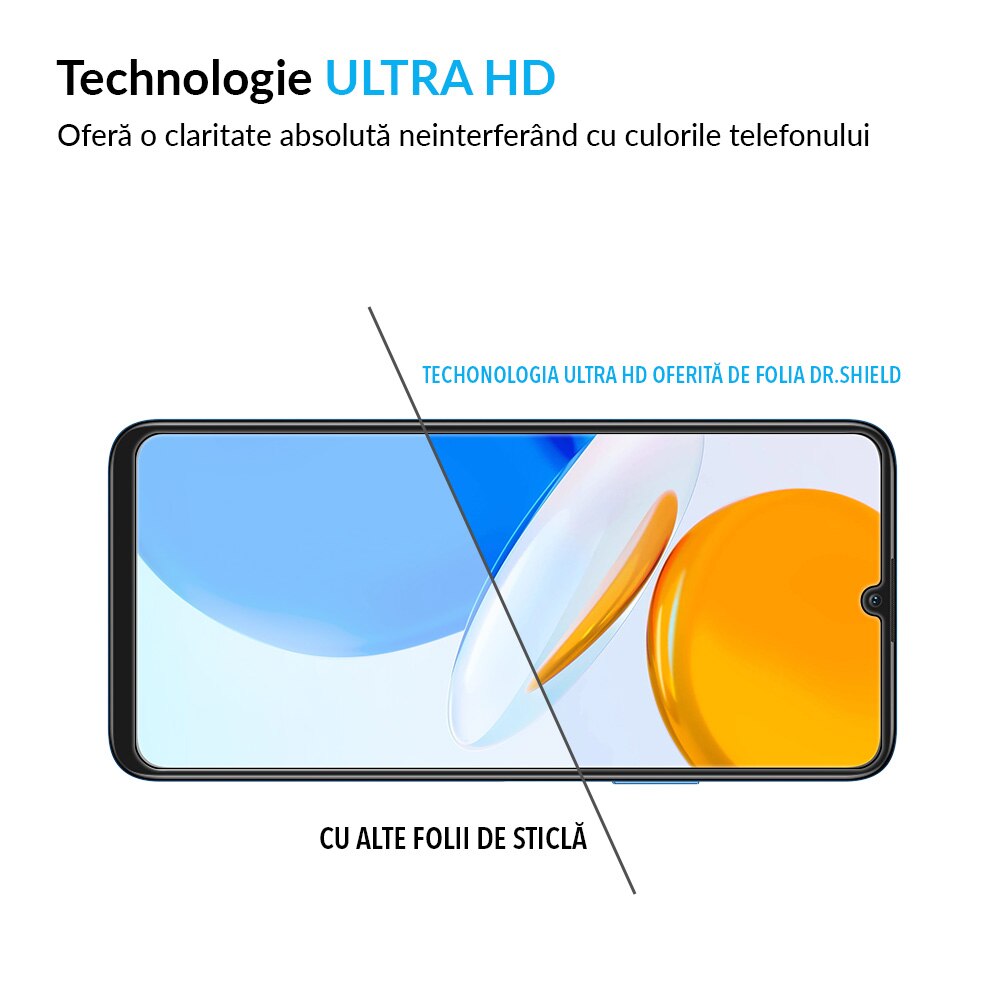 Folie Sticla Dr.Shield, Compatibil Honor X7, Full Glue, Protectie Profesionala 2.5D