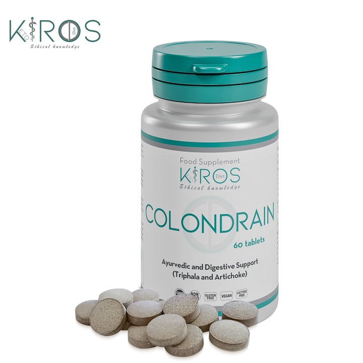 KIROS COLONDRAIN, Supliment Premium pentru Digestie, Detoxifiere si Sanatate Intestinala, 60 comprimate, KIROS DIET