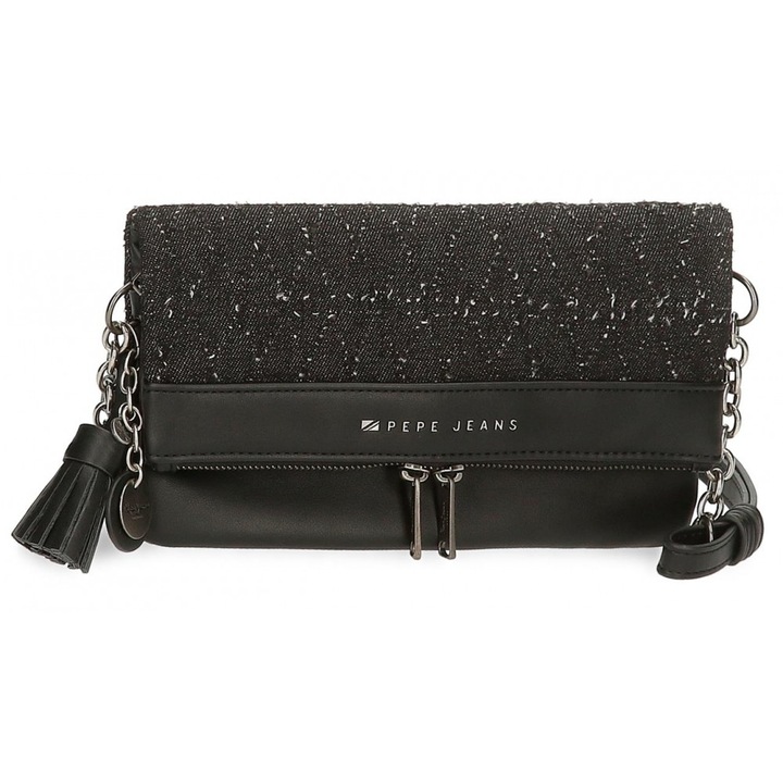 Geanta umar casual dama Pepe Jeans Daila, neagra, 25x14x2 cm