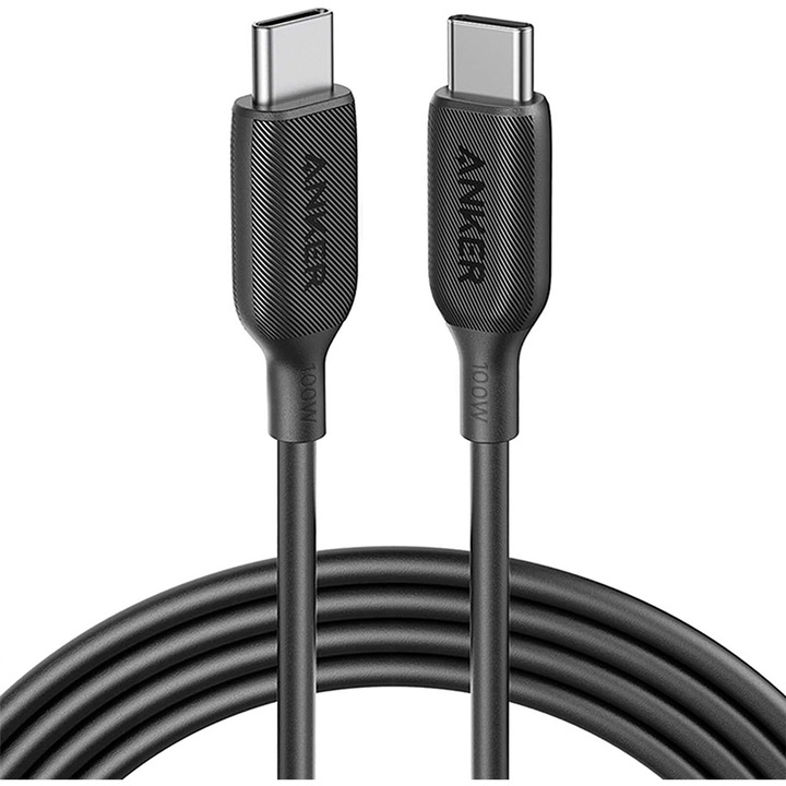 Cablu Anker PowerLine+ II USB-C la USB-C 1.8m, Negru