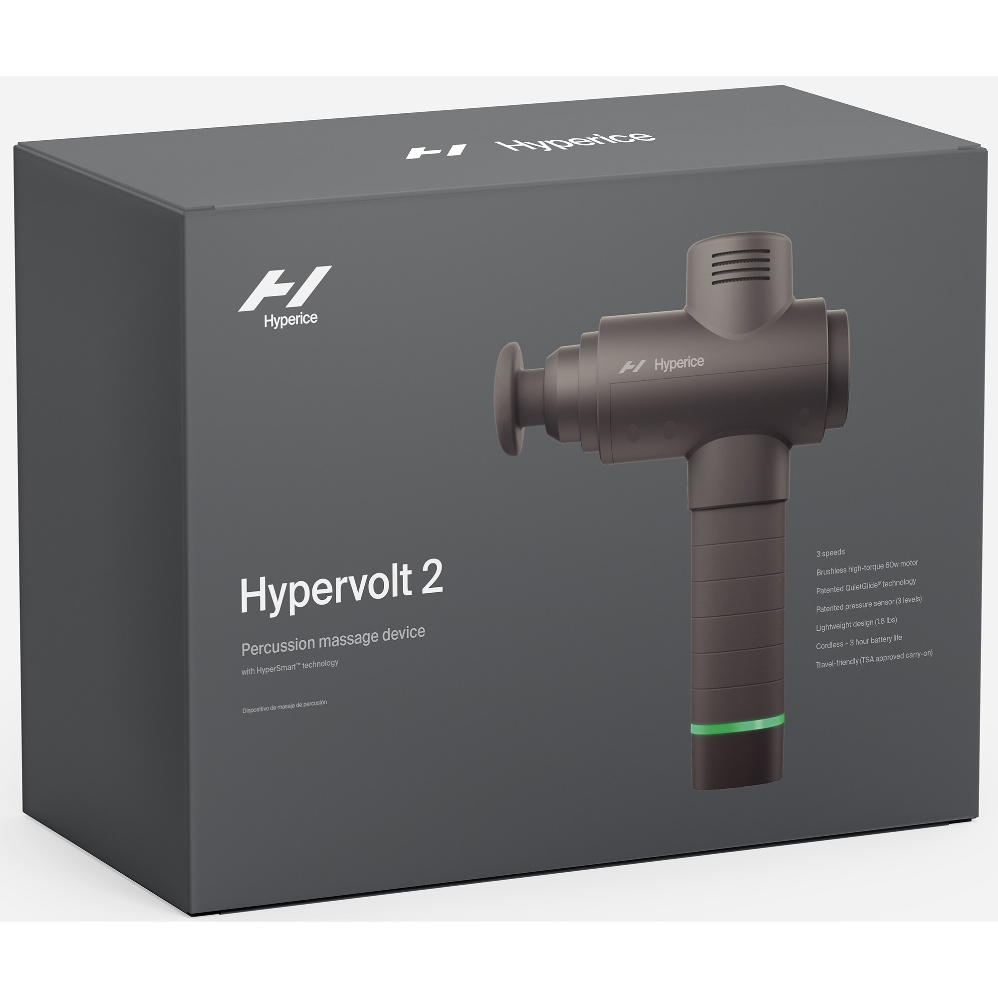 Вибрационен масажор Hypervolt 2, 5 накрайника, 3 степени на скорост ...