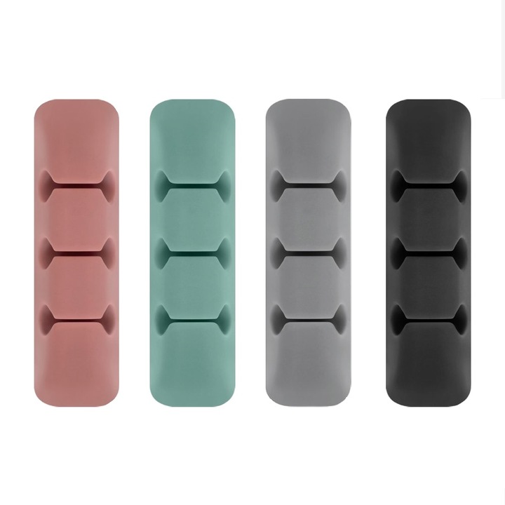 Set 4 buc organizator cablu telefon din silicon multicolor Nabi Market ®