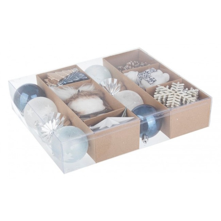Set 27 ornamente brad Beth 24x28x6.5 cm