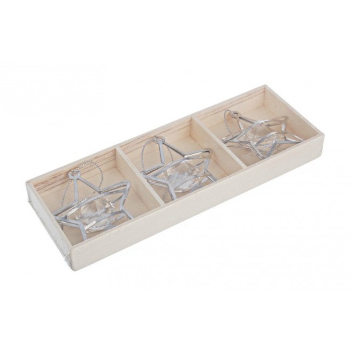 Комплект от 3 коледни украси за елха Angelika 6x2x19 см