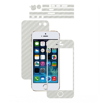 Apple iPhone 5S / SE - Folie Full Body Carbon Skinz,Husa tip Skin Protectie Totala, (Folie Rama Ecran + Folie Carcasa si Laterale),Carbon Alb Apple iPhone 5S / SE - Folie Full Body Carbon Skinz,Husa tip Skin Protectie Totala, (Folie Rama Ecran + Folie Carcasa si Laterale),Carbon Alb