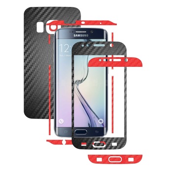 Samsung Galaxy S6 Edge - Folie Full Body Carbon Skinz,Husa tip Skin Protectie Totala, (Folie Rama Ecran + Folie Carcasa si Laterale),Two Tone Negru/Rosu Samsung Galaxy S6 Edge - Folie Full Body Carbon Skinz,Husa tip Skin Protectie Totala, (Folie Rama Ecran + Folie Carcasa si Laterale),Two Tone Negru/Rosu