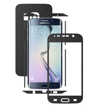 Samsung Galaxy S6 Edge - Folie Full Body Carbon Skinz,Husa tip Skin Protectie Totala, (Folie Rama Ecran + Folie Carcasa si Laterale),Piele Neagra Samsung Galaxy S6 Edge - Folie Full Body Carbon Skinz,Husa tip Skin Protectie Totala, (Folie Rama Ecran + Folie Carcasa si Laterale),Piele Neagra