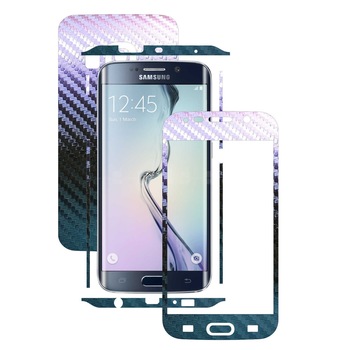 Samsung Galaxy S6 Edge - Folie Full Body Carbon Skinz,Husa tip Skin Protectie Totala, (Folie Rama Ecran + Folie Carcasa si Laterale),Carbon Cameleon