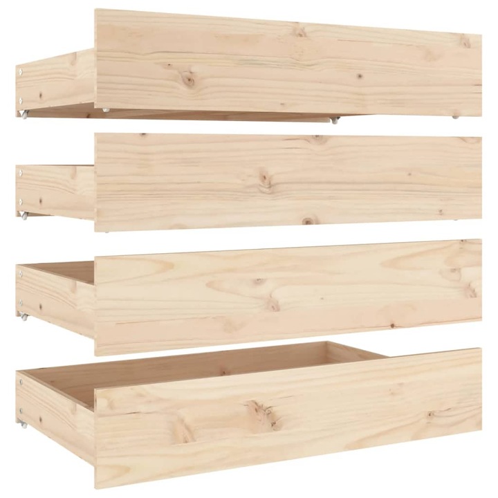 Комплект Чекмеджета за легло vidaXL, 4 бр, Дърво, 95 x 57 x 18 см