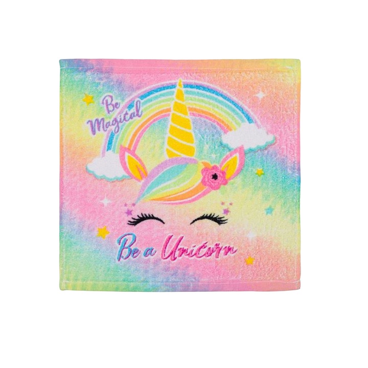 Памучна кърпа за ръце Rainbow Be a Unicorn 30x30 см Розова