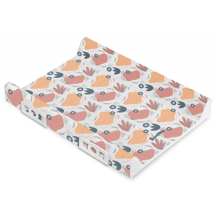 Sensillo merev pelenkázó alátét biztonsági résszel 70x50 cm Platina Garden virágok