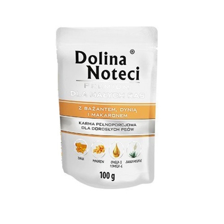 Hrana umeda pentru caini Dolina Noteci, Talie mica, Fazan, 10x100g