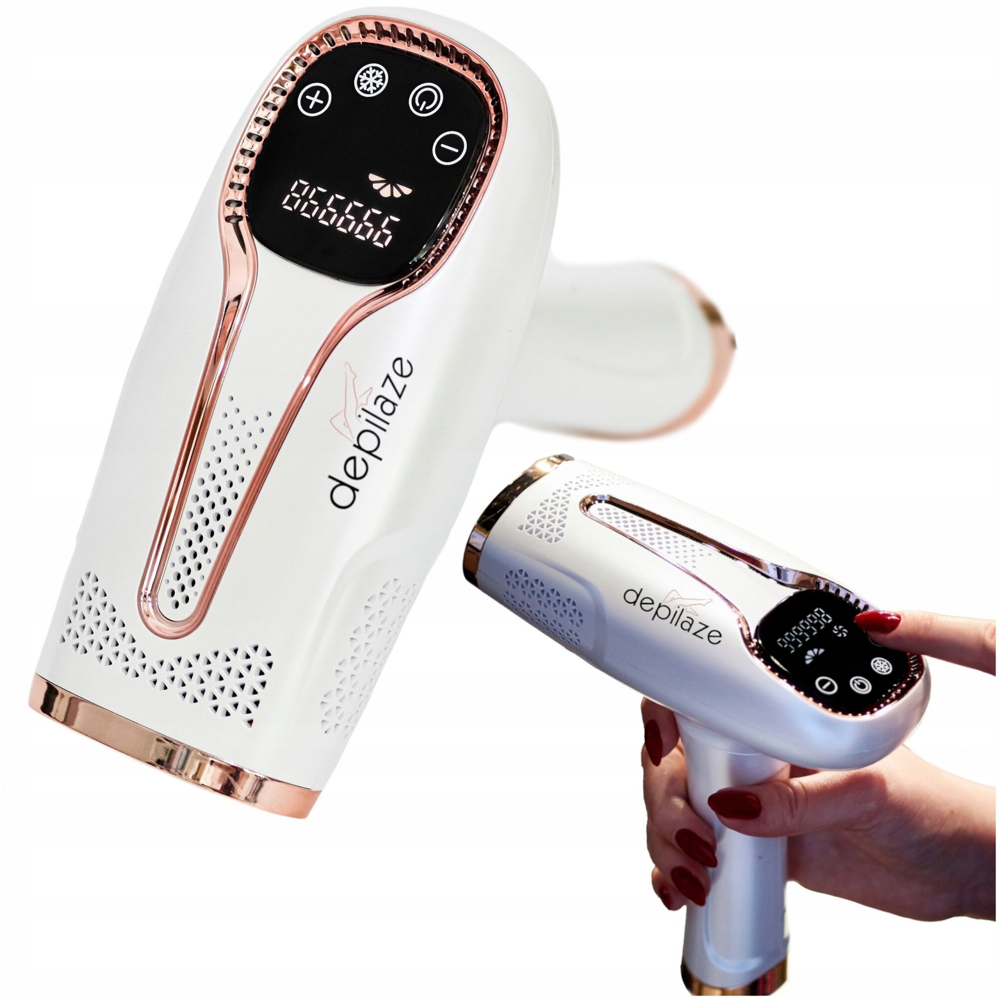 Epilator Depilaze, BHRL04 E 2.0, 5 niveluri de putere, Alb/Auriu rose