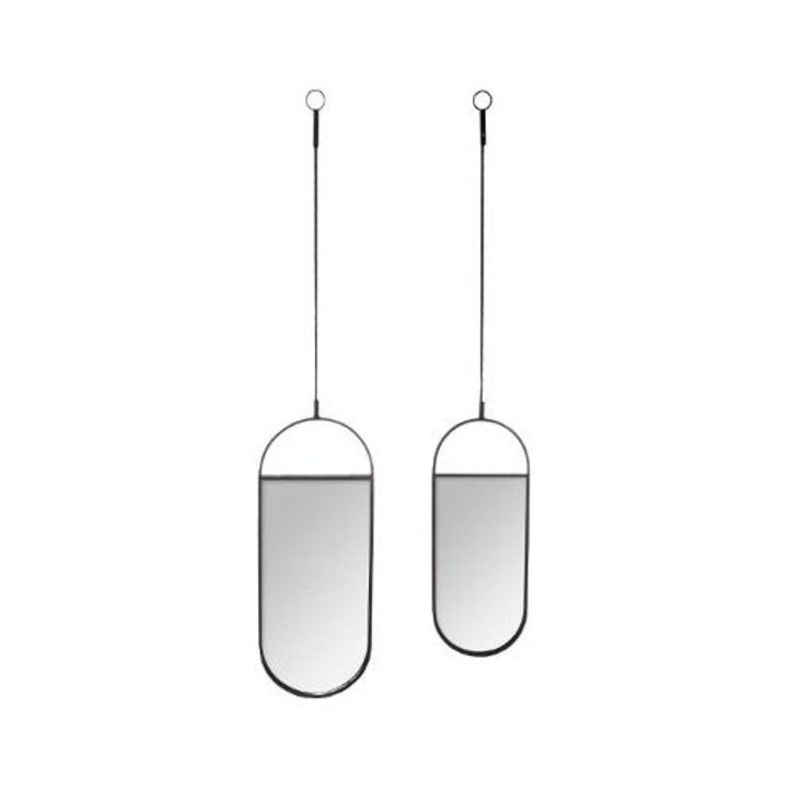 1 set 2 oglinzi ovale de perete cu agatatori